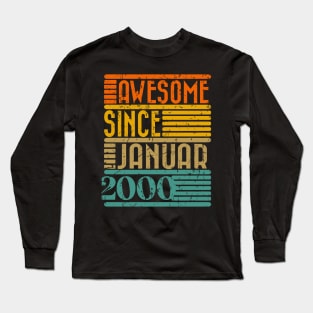 Awesome Since January 2000 24 Years Old 24th Birthday Long Sleeve T-Shirt